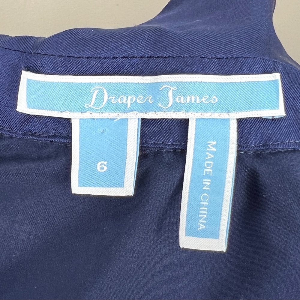 Draper James June Floral Lace Short Sleeve Dress Blue Teal Navy Sz 6 - Picture 13 of 15